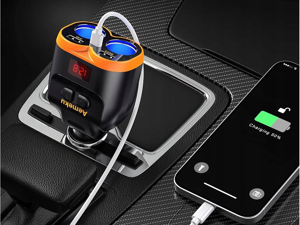 VERK GROUP 2-Fach KFZ Verteiler 12V 24V Zigarettenanzünder USB QC3.0 USB-C Auto-Adapter USB QC3.0 USB-C, 2 Steckdosen, USB-A & USB-C Bild 2