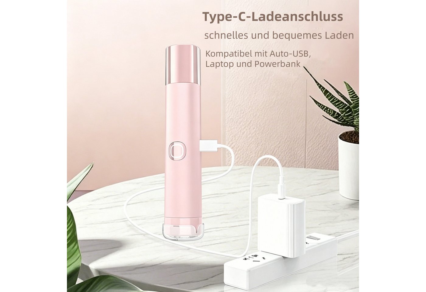 inschimmer Gesichtsepilierer 2-in-1 USB Augenbrauenrasierer Gesichtshaarentferner Epilierer Damen Bild 3