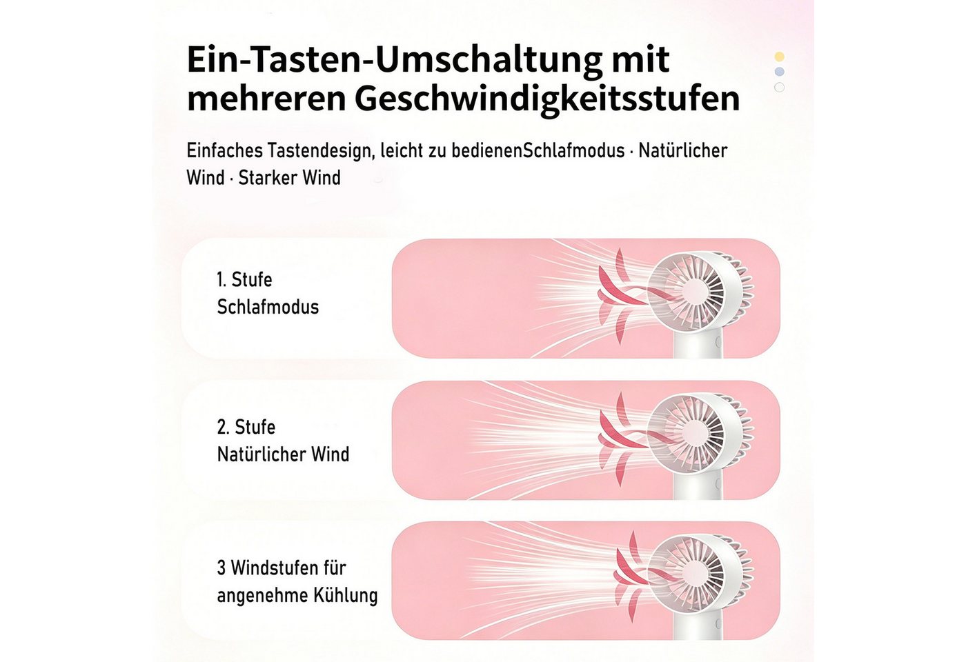 nsihing Handventilator Mini-Handventilator mit Sprühfunktion, glitzernder Handventilator, USB-betrieben, 3 Geschwindigkeitsstufen, tragbarer Handventilator