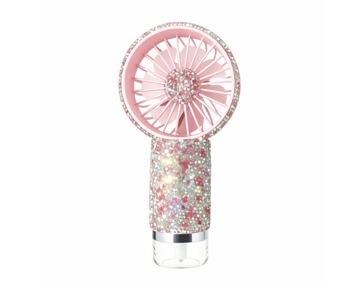 nsihing Handventilator Mini-Handventilator mit Sprühfunktion, glitzernder Handventilator, USB-betrieben, 3 Geschwindigkeitsstufen, tragbarer Handventilator Bild 2