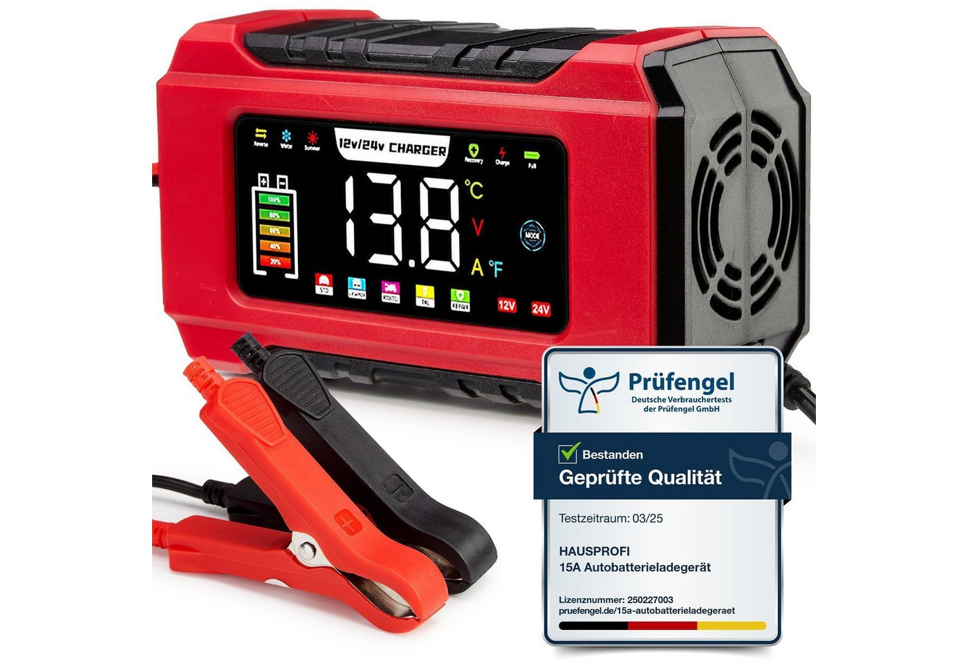 Hausprofi Autobatterie Ladegerät 15A/6A (2 Modelle), Reparatur & Erhaltung Autobatterie-Ladegerät