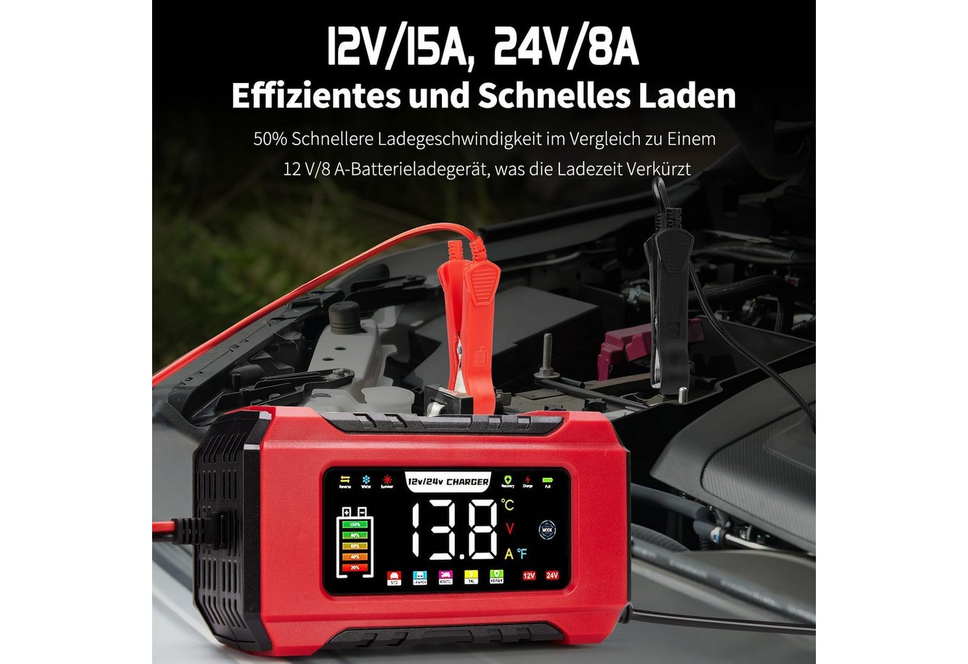 Hausprofi Autobatterie Ladegerät 15A/6A (2 Modelle), Reparatur & Erhaltung Autobatterie-Ladegerät Bild 5