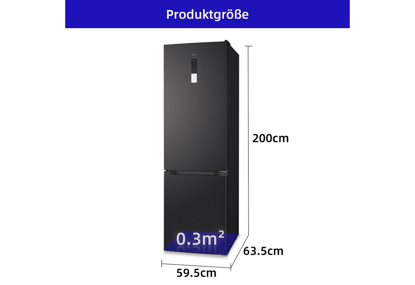CHiQ Kühl-/Gefrierkombination FBM351NEI42, 200 cm hoch, 59.5 cm breit, 196KWh/J, Digitalanzeige, Intelligente Temperaturregelung Bild 5