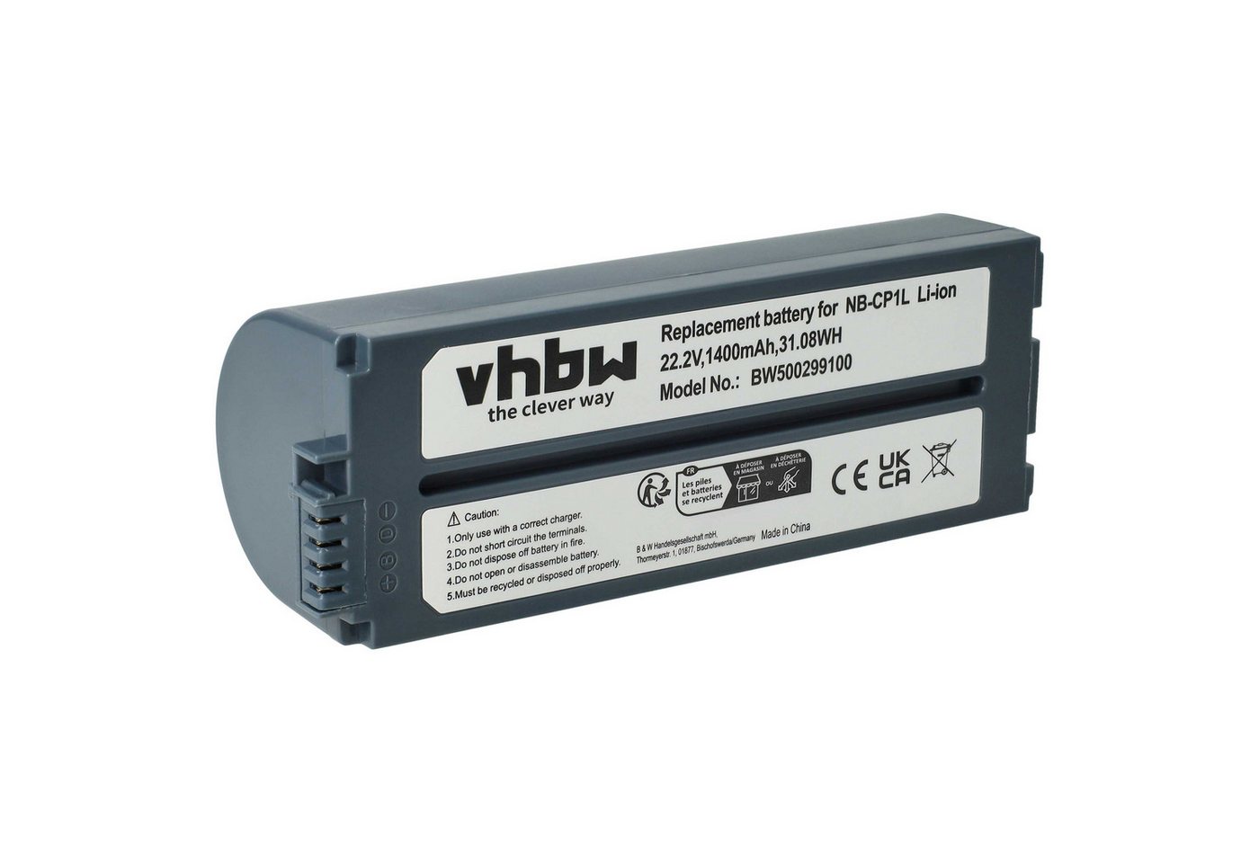 vhbw Akku passend für Canon Selphy CP-1200, CP-1000, CP-100, CP-1300, Akku Akku Li-Ion 1400 mAh (22,2 V, 1 St), Leistungsfähiger Austausch-Akku für Drucker, Fotodrucker Bild 2