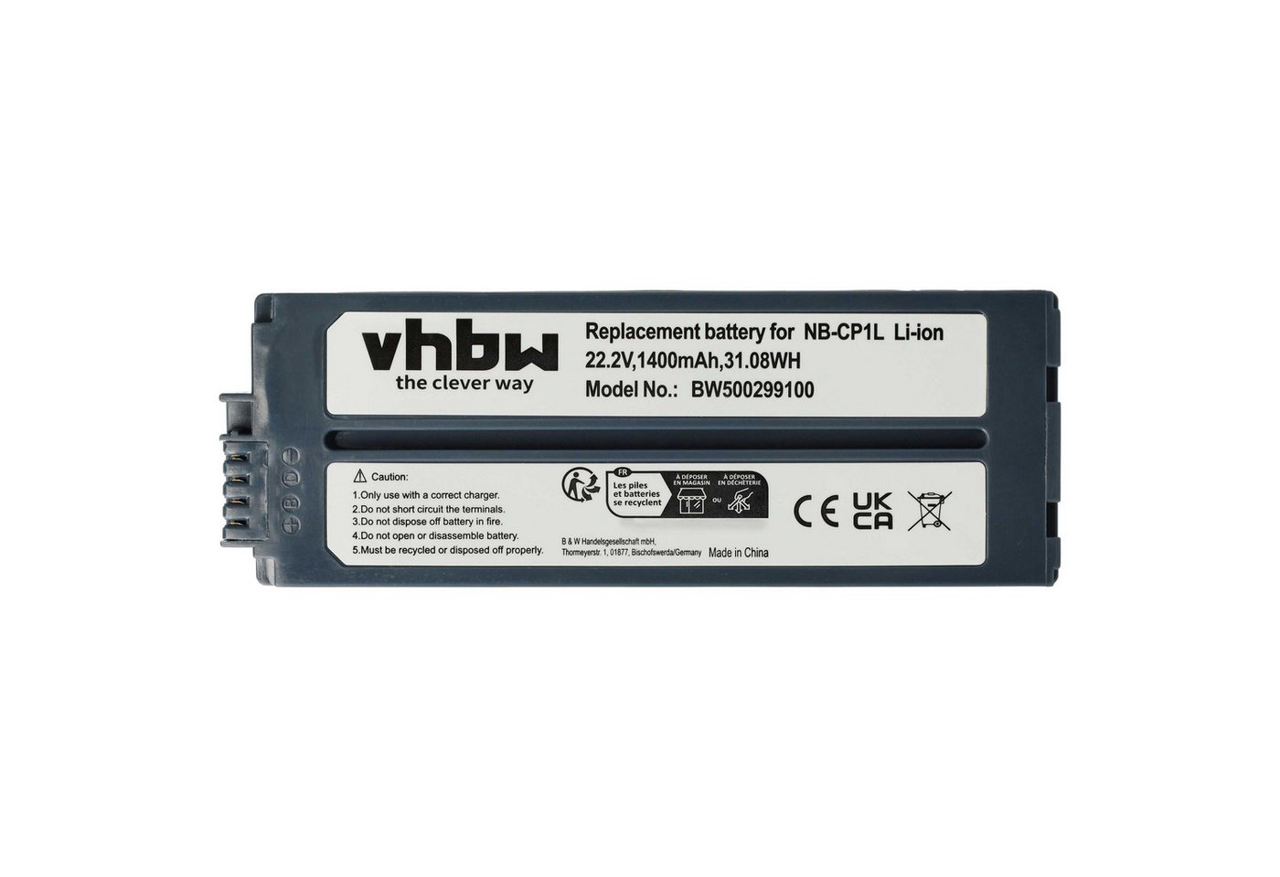vhbw Akku passend für Canon Selphy CP-1200, CP-1000, CP-100, CP-1300, Akku Akku Li-Ion 1400 mAh (22,2 V, 1 St), Leistungsfähiger Austausch-Akku für Drucker, Fotodrucker Bild 4