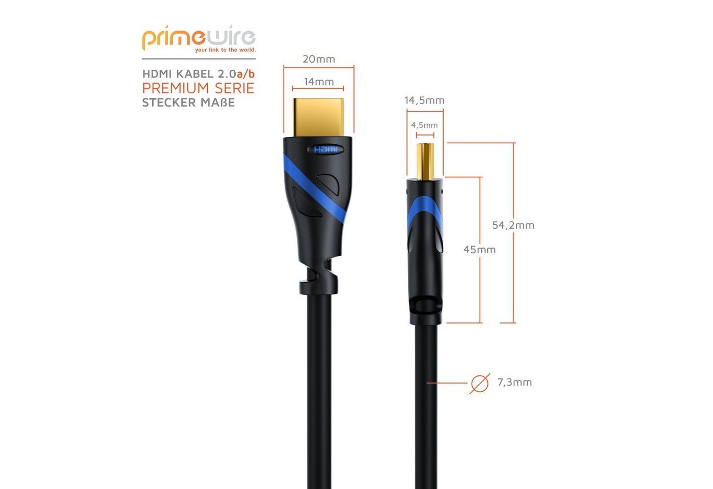 Primewire HDMI-Kabel, 2.0b, HDMI Typ A (300 cm), Ultra HD Highspeed 4K 60Hz, Full HD, 3D, ARC, 18 GBit/s - 3m