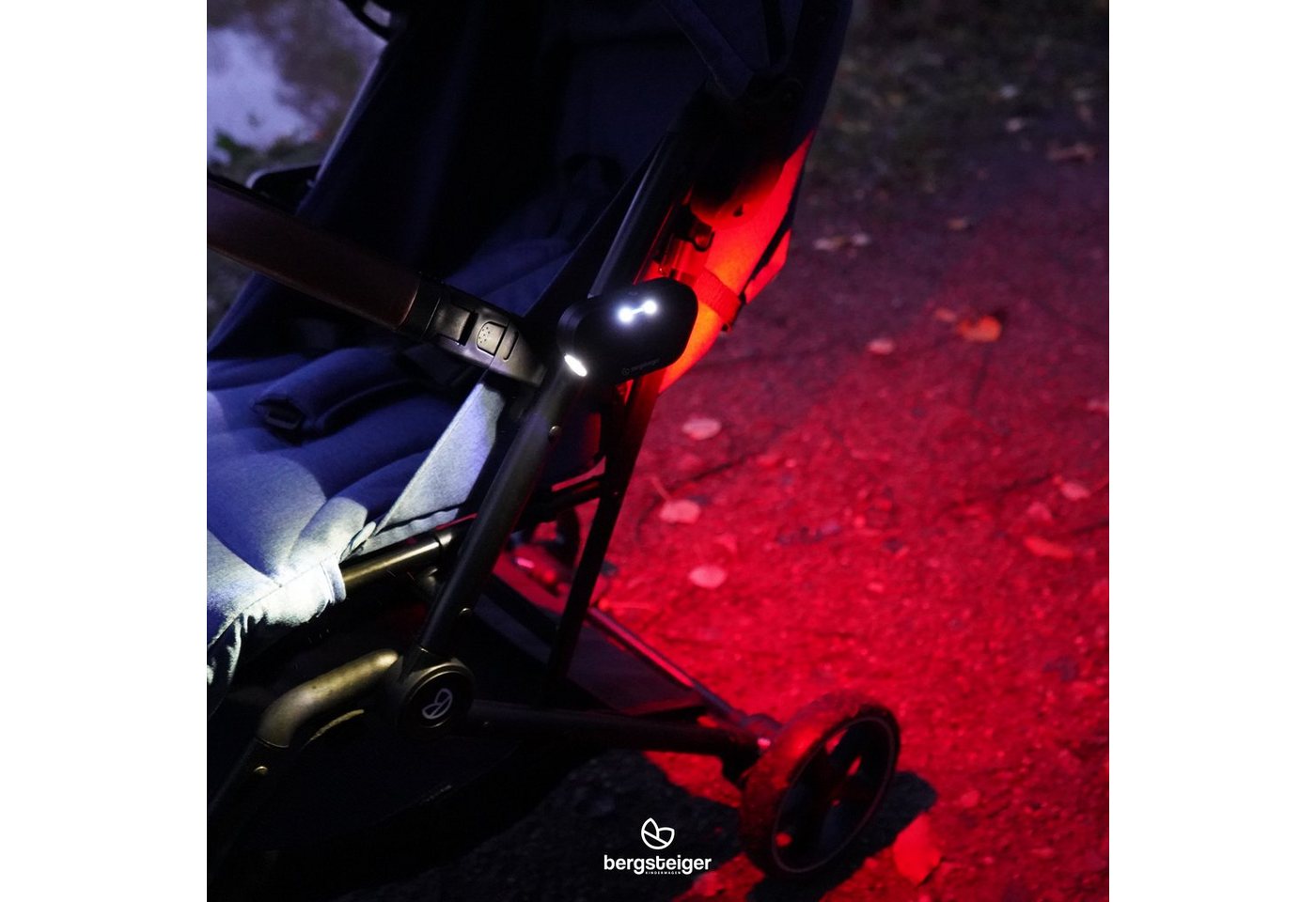 bergsteiger LED Kinderwagenlampe Kinderwagen Licht aufladbar, USB Akku-Betrieb, 2 LED Lichter Bild 2