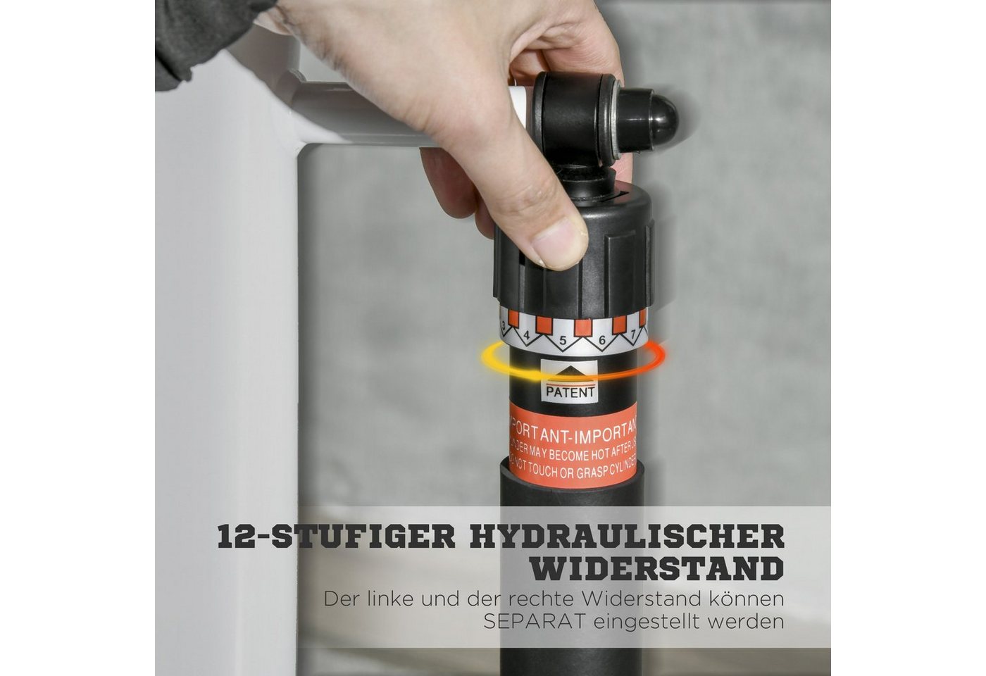 SPORTNOW Stepper mit Handgriff, Fitness Heimtrainer mit LCD-Bildschirm Schwarz+Silber (Set, 1-tlg., Heimtrainer mit 12 Widerstandsstufen für Zuhause), 80L x 61B x 134H cm