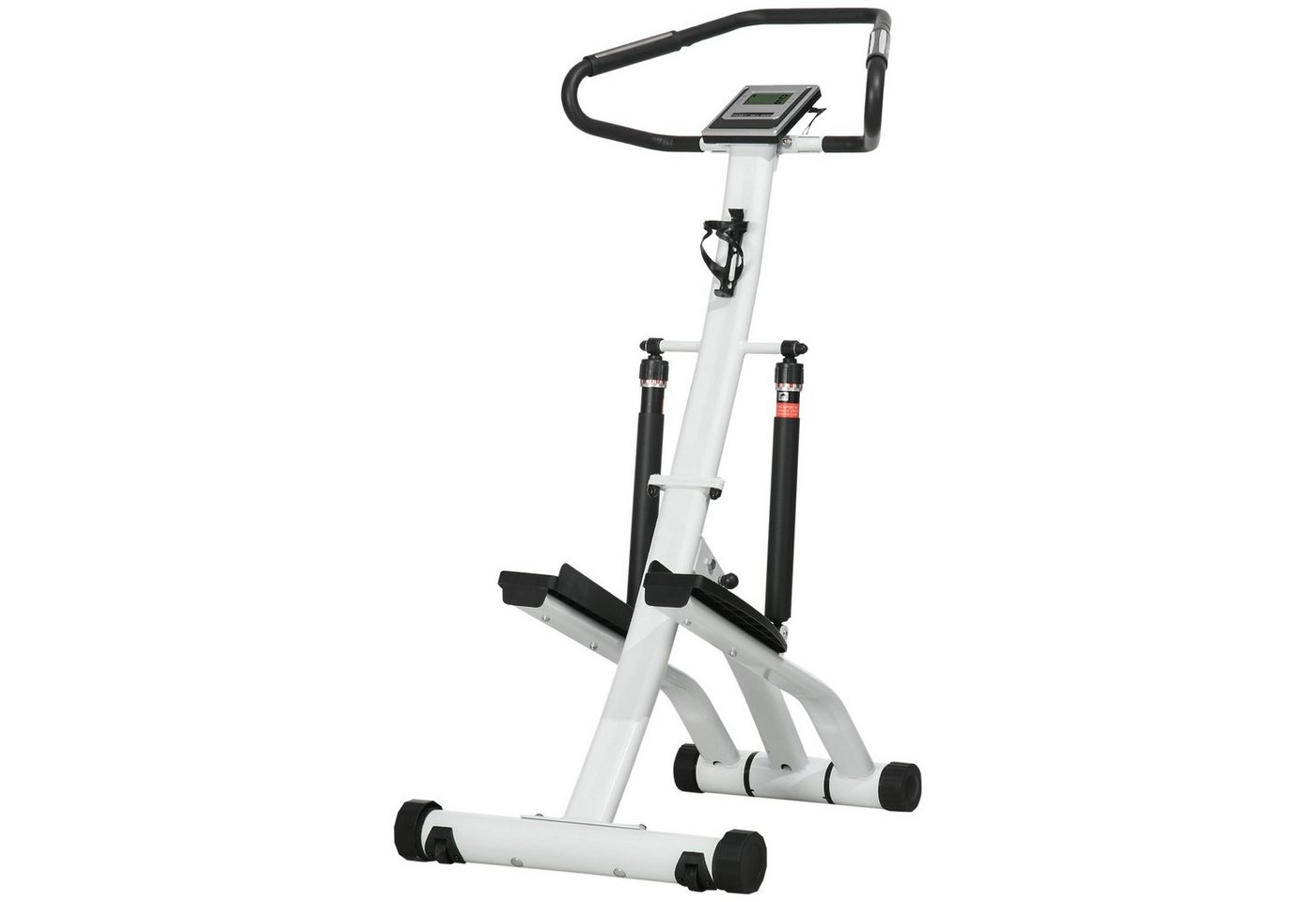 SPORTNOW Stepper mit Handgriff, Fitness Heimtrainer mit LCD-Bildschirm Schwarz+Silber (Set, 1-tlg., Heimtrainer mit 12 Widerstandsstufen für Zuhause), 80L x 61B x 134H cm Bild 2