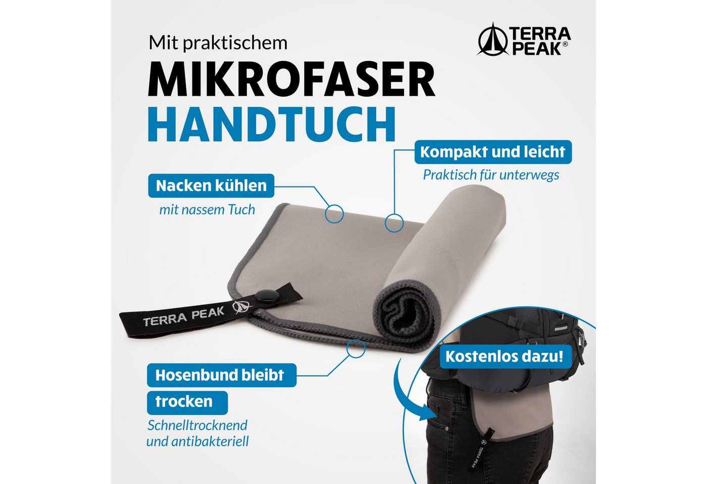 Terra Peak Wanderstöcke Explorer Pro 135 (inklusive Mikrofaserhandtuch und 4 zusätzliche Aufsätze), Ergonomische EVA-Griffe Bild 5