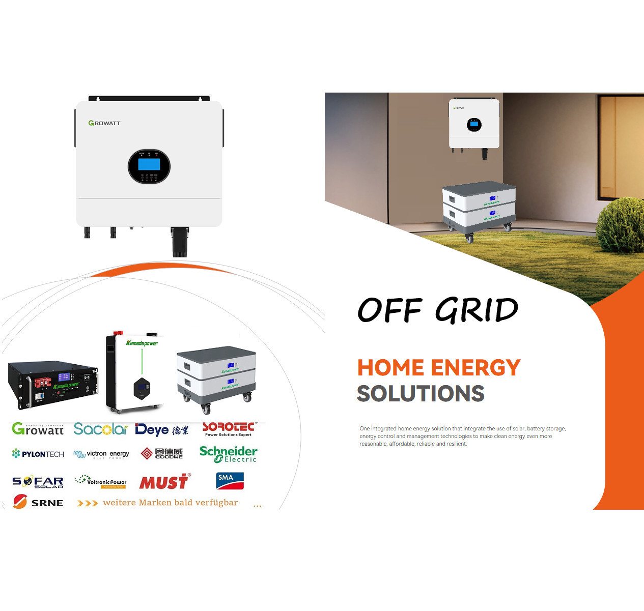 TZIpower Off-Grid Wechselrichter Growatt SPF ES 6kW mit Speicher 5kWh 10kWh PV Solarakkus Bild 4