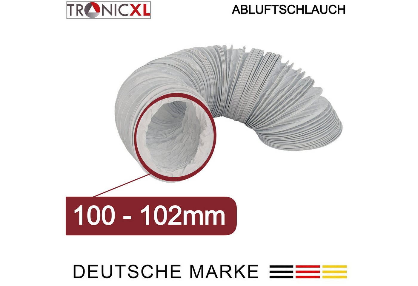 TronicXL Abluft-Set AbluftSchlauch 100mm 6m Trockner Klimaanlage Dunstabzugshaube