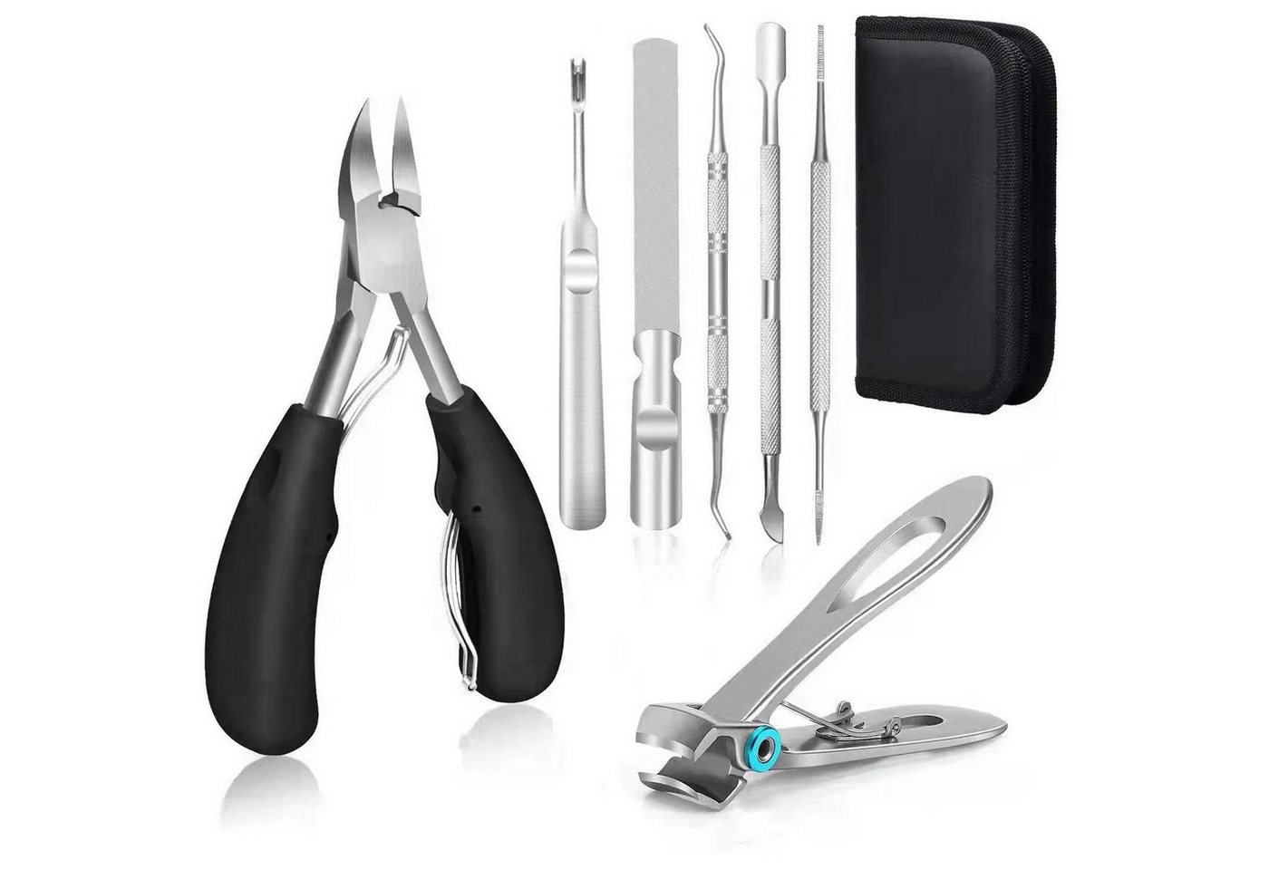 YMQHBS Maniküre-Pediküre-Set 7-teiliges Nagelknipser und Maniküre Werkzeug, 7-tlg., Nagelschere,Nagelfeile,Nagelhautstahlstift,Großzange Bild 3