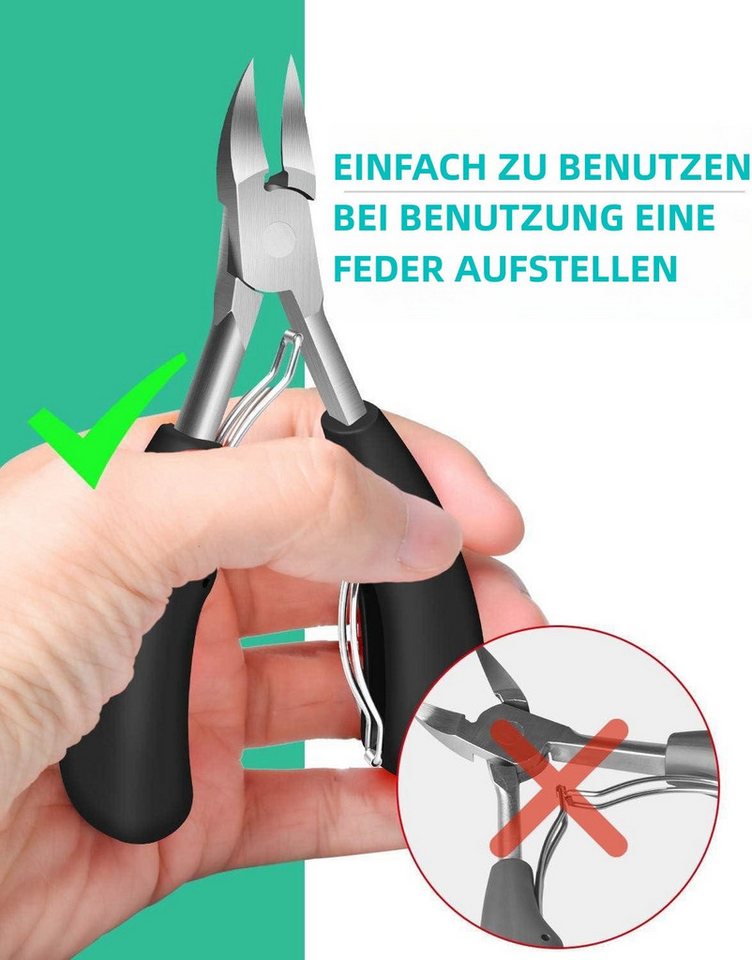 YMQHBS Maniküre-Pediküre-Set 7-teiliges Nagelknipser und Maniküre Werkzeug, 7-tlg., Nagelschere,Nagelfeile,Nagelhautstahlstift,Großzange Bild 5