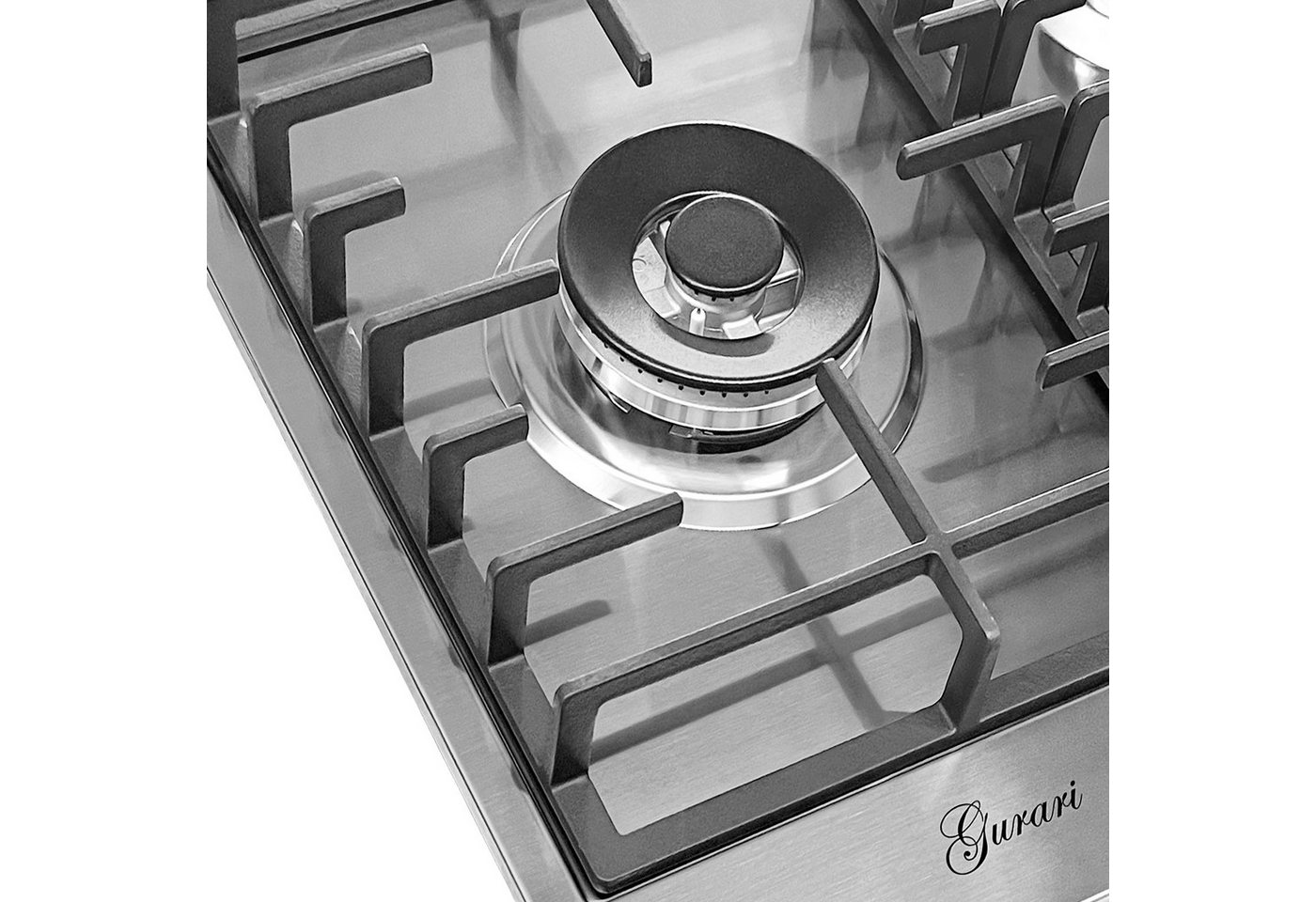GURARI Gas-Kochfeld GCH FG 905 VPGL WOK Adapter+Kaffeadapter, 90 cm, Edelstahl, 4,0 KW WOK, 5 Gasbrenner,Erdgas, FL.Gas Bild 3