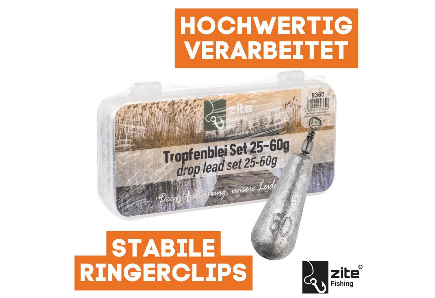 Zite Birnenblei 14tlg. Set Grundblei 25g-60g Tropfenblei Angeln Süß- & Salzwasser Bild 2