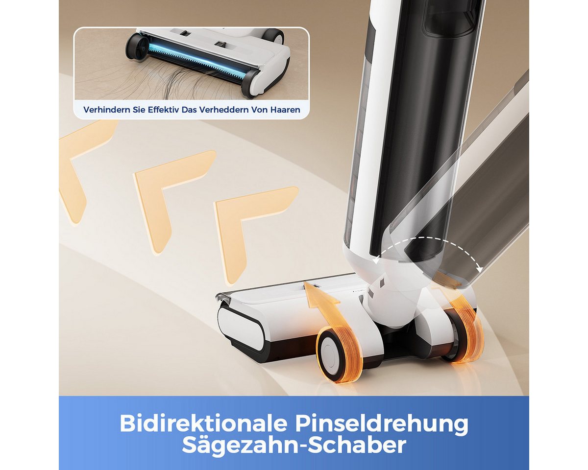 Redkey Nass-Trocken-Akkusauger 2025 Nass Trockensauger 30000Pa intelligent Selbstreinigung Trocknung, 170 W, LED-Digitalanzeige mit Sprachansage,umfangreichenZubehör Bild 4