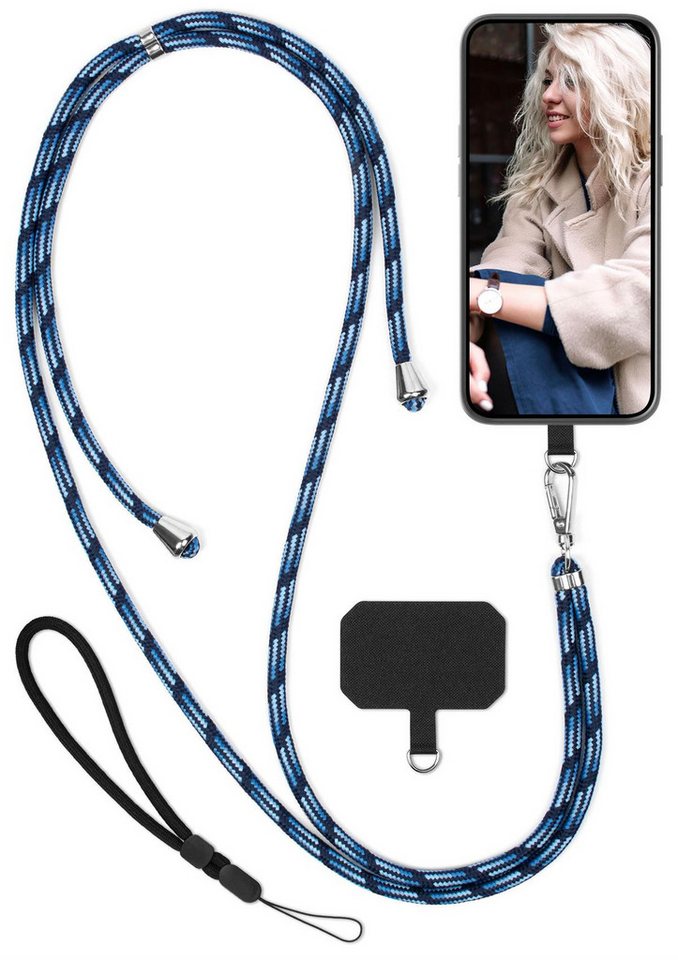 moex Handykette für Google Pixel 8 Pro Handyband ohne Hülle Unleash Blau 6,7 Zoll, Umhängeband mit Karabiner Handy Kette zum Umhängen Band abnehmbar Bild 3