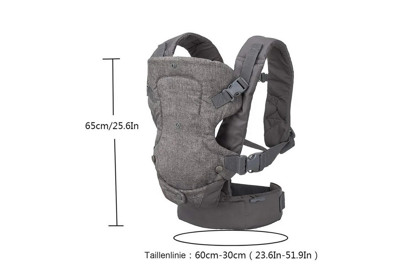HAUSS SPOLE Bauchtrage Neugeborene mit Schultern Babytragetuch Babytrage Einstellbar (Ergonomische atmungsaktive und vielseitig verstellbare Tragehilfe, 1-tlg., gemütlich leichtgewichtig 4 Trageoptionen verstellbarer Sitz), für Neugeborene und Kleinkinder (3–36 Monate) Bild 4