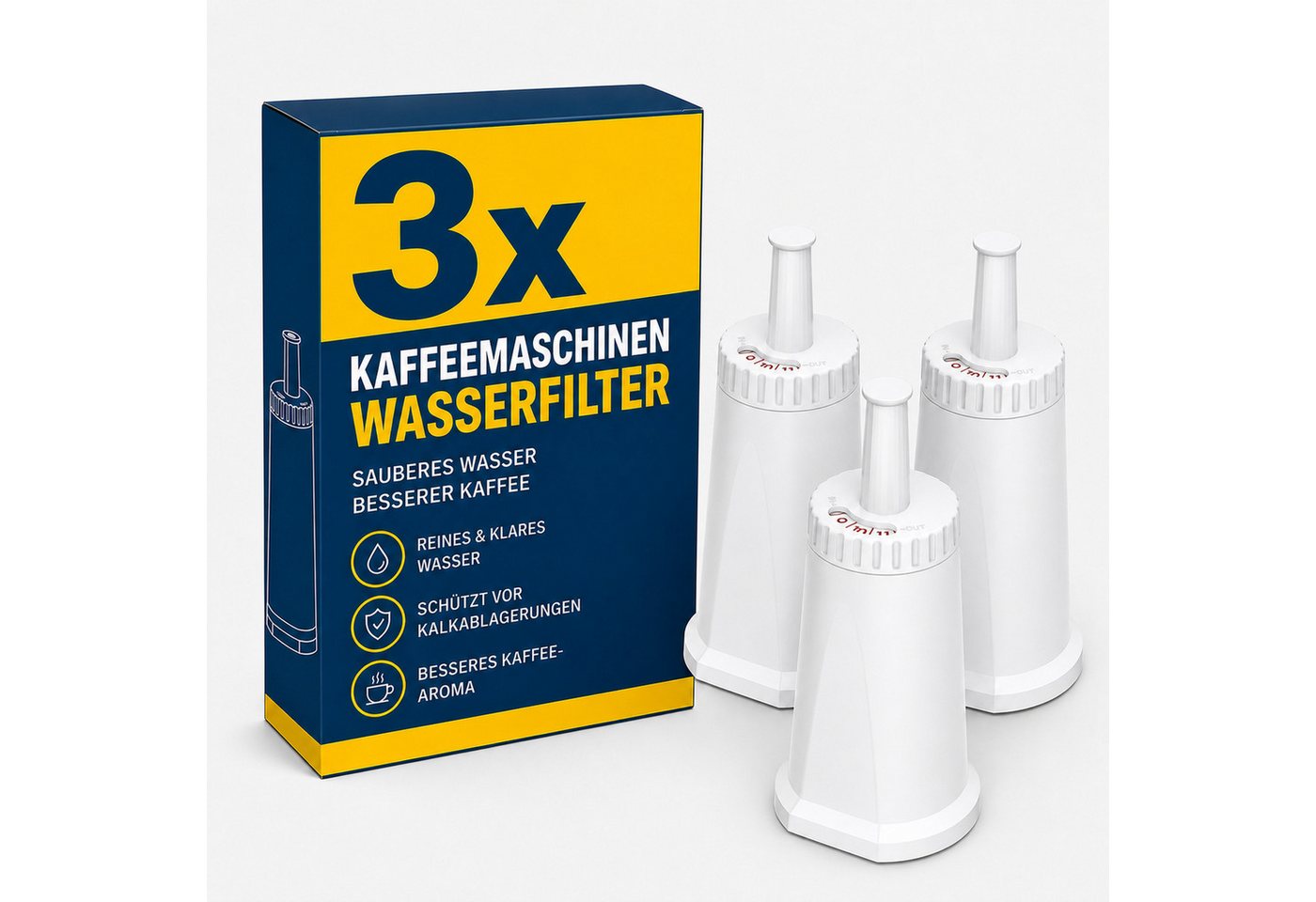 Filswa Wasserfilter Ersatz für Sage Barista Express Pro Kaffeevollautomat, 3 Stück, Zubehör für Sage Barista Express, Barista Pro, Barista Touch, Oracle und Dual Boiler Bild 3