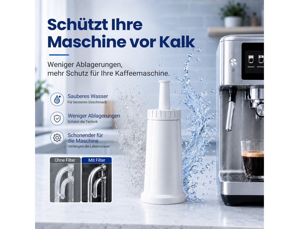 Filswa Wasserfilter Ersatz für Sage Barista Express Pro Kaffeevollautomat, 3 Stück, Zubehör für Sage Barista Express, Barista Pro, Barista Touch, Oracle und Dual Boiler Bild 4