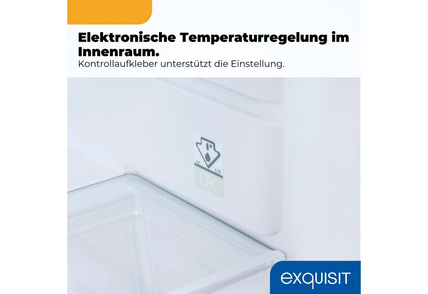exquisit Kühlschrank KS516-4-HE-040E, 85 cm hoch, 56 cm breit, LED-Beleuchtung, Elektronische Temperaturregelung