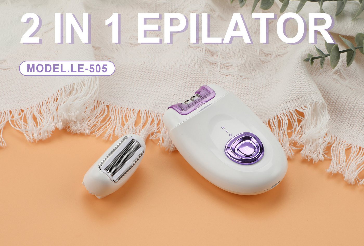 feinlux Epilierer Epilierer für Frauen, Gesichtsepilierer, Haarentfernung im Gesicht, Aufsätze: 2 St., Elektrorasierer & Epilierer, Gesichtsepilierer für Frauen, mit LED-Licht für Achselhöhlen, Beine, Arme Bild 2