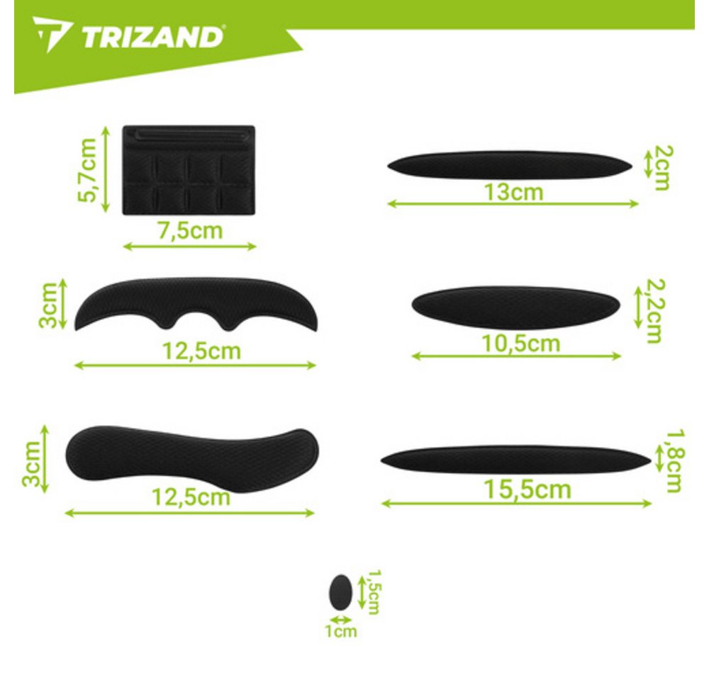 Trizand Allroundhelm Helmeinsätze Schutzpolster (Spar-Set, 54-tlg., selbstklebend), schnelle Montage, Demontage und bequeme Reinigung der Einsätze Bild 3