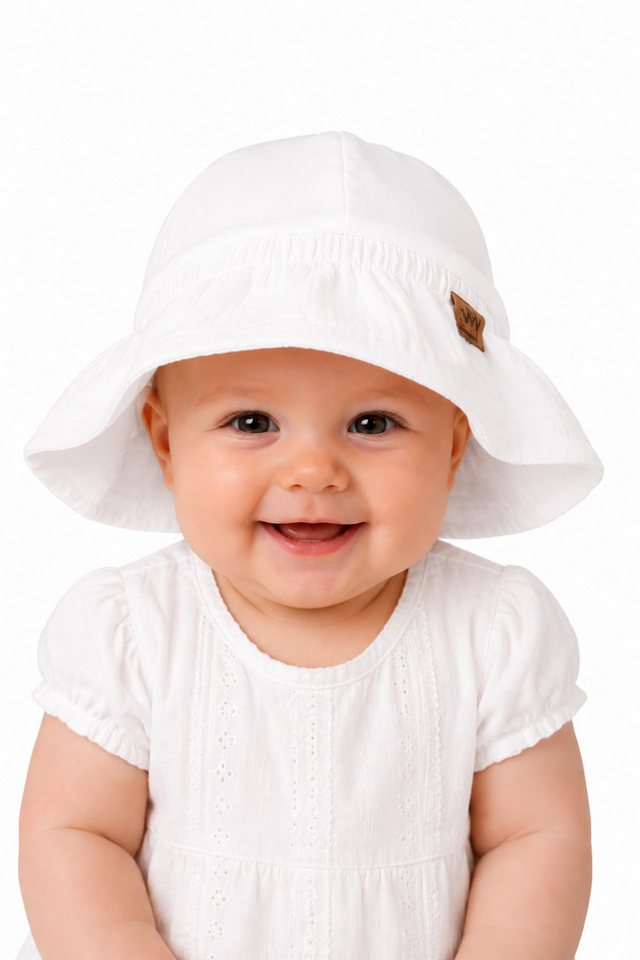 La Bortini Fischerhut Baby Mütze Sommermütze für Neugeborene (aus Musselin und Interlock, für Mädchen) aus Baumwolle, 32 bis 52cm Bild 2