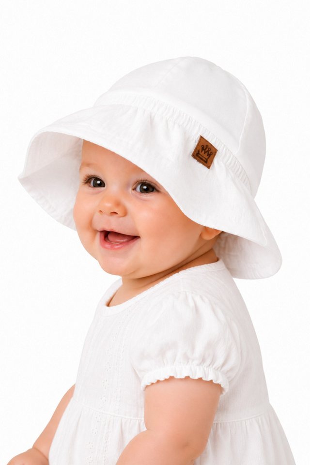 La Bortini Fischerhut Baby Mütze Sommermütze für Neugeborene (aus Musselin und Interlock, für Mädchen) aus Baumwolle, 32 bis 52cm Bild 3