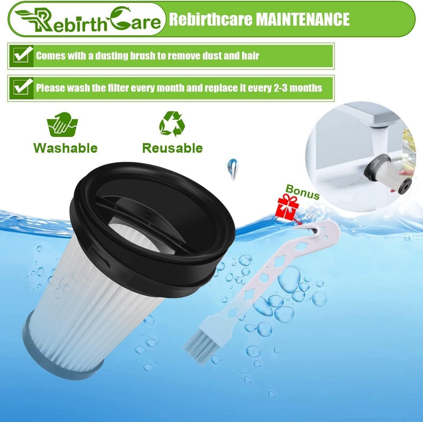 FELIXLEO Saugroboter Zubehör-Set 4 Filter für Grundig VCH9629 VCH9630 VCH9631 VCH9632 HEPA, (1-tlg)
