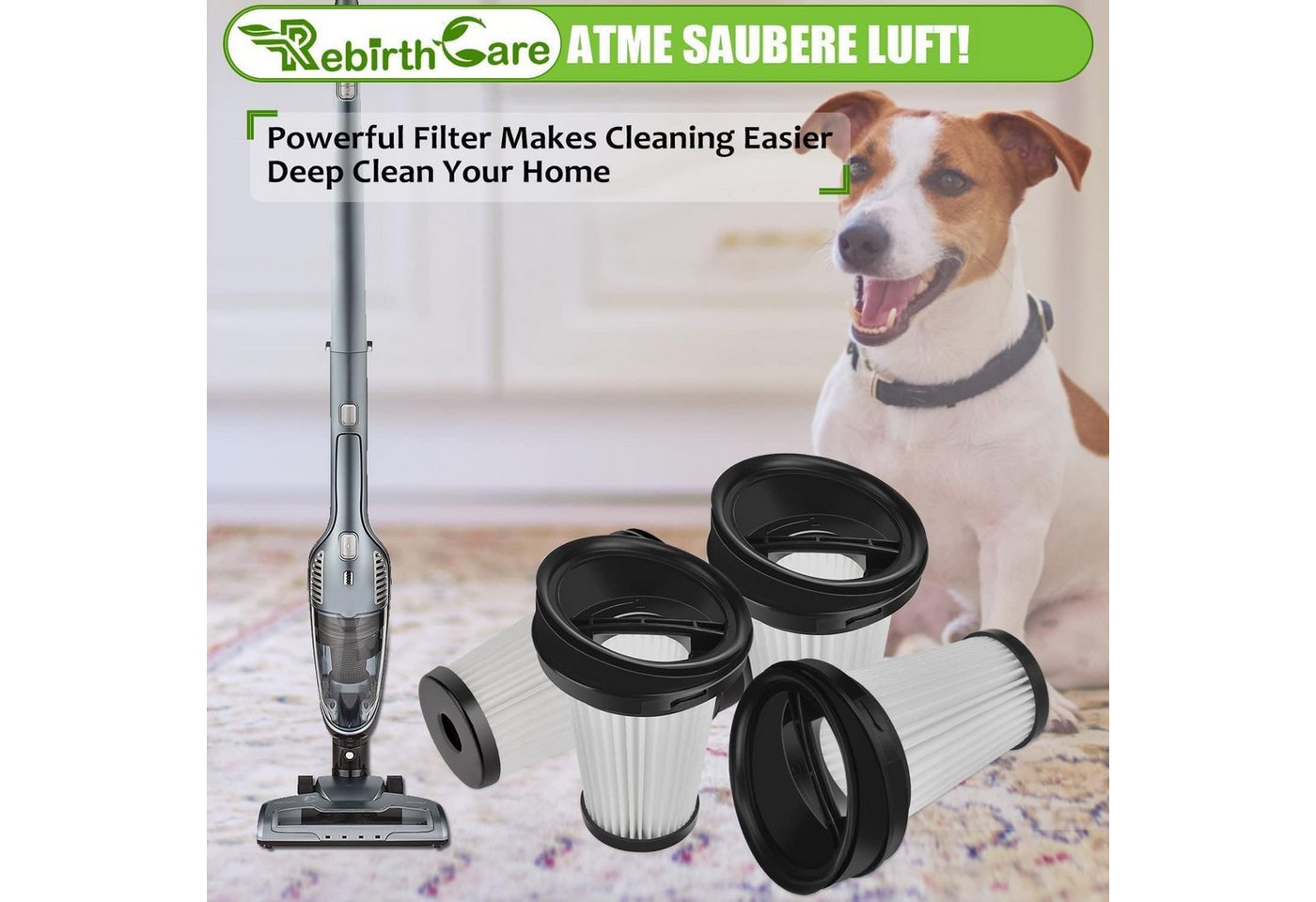 FELIXLEO Saugroboter Zubehör-Set 4 Filter für Grundig VCH9629 VCH9630 VCH9631 VCH9632 HEPA, (1-tlg) Bild 5