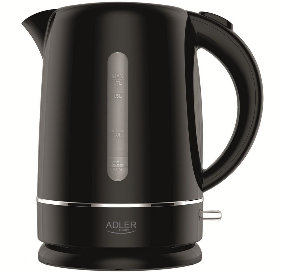 ADLER EUROPE Wasserkocher AD 1385b, 1,7 l, 2200 W, Kalkfilter, Edelstahl-Heizelement und automatische Abschaltung