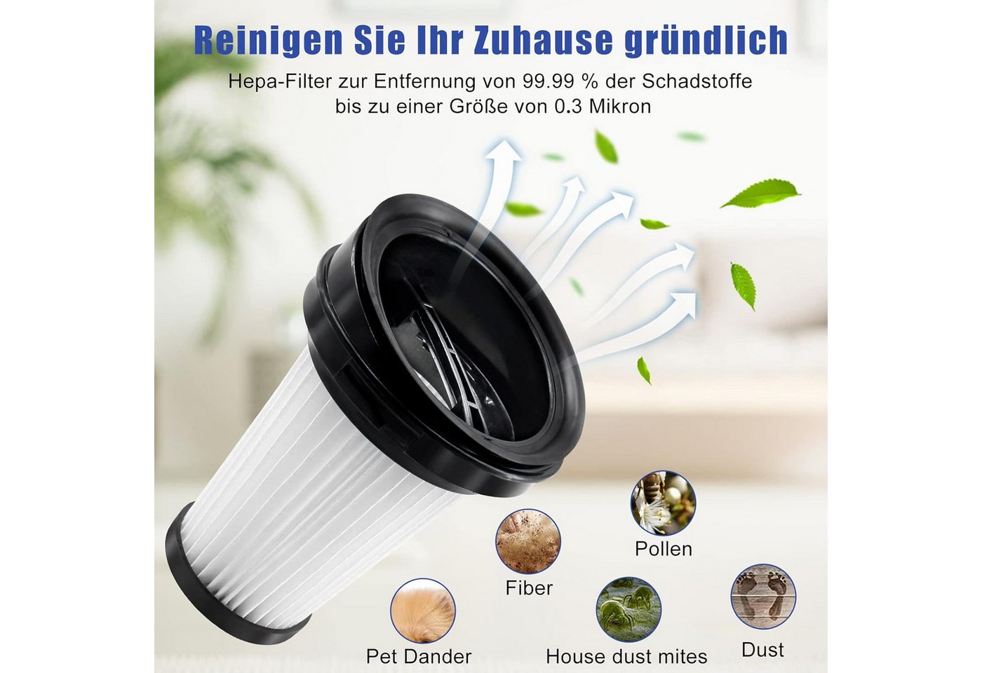 FELIXLEO Saugroboter Zubehör-Set 4x Filter für Grundig VCH9629 VCH9630 VCH9832 Hepa Staubsauger, (1-tlg) Bild 2