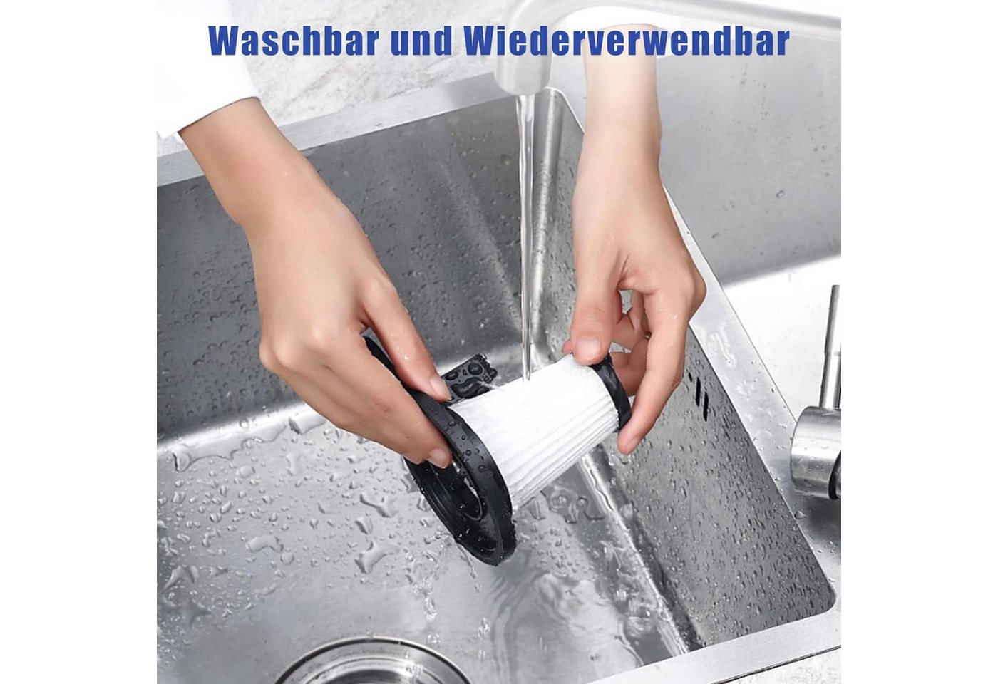 FELIXLEO Saugroboter Zubehör-Set 4x Filter für Grundig VCH9629 VCH9630 VCH9832 Hepa Staubsauger, (1-tlg) Bild 5