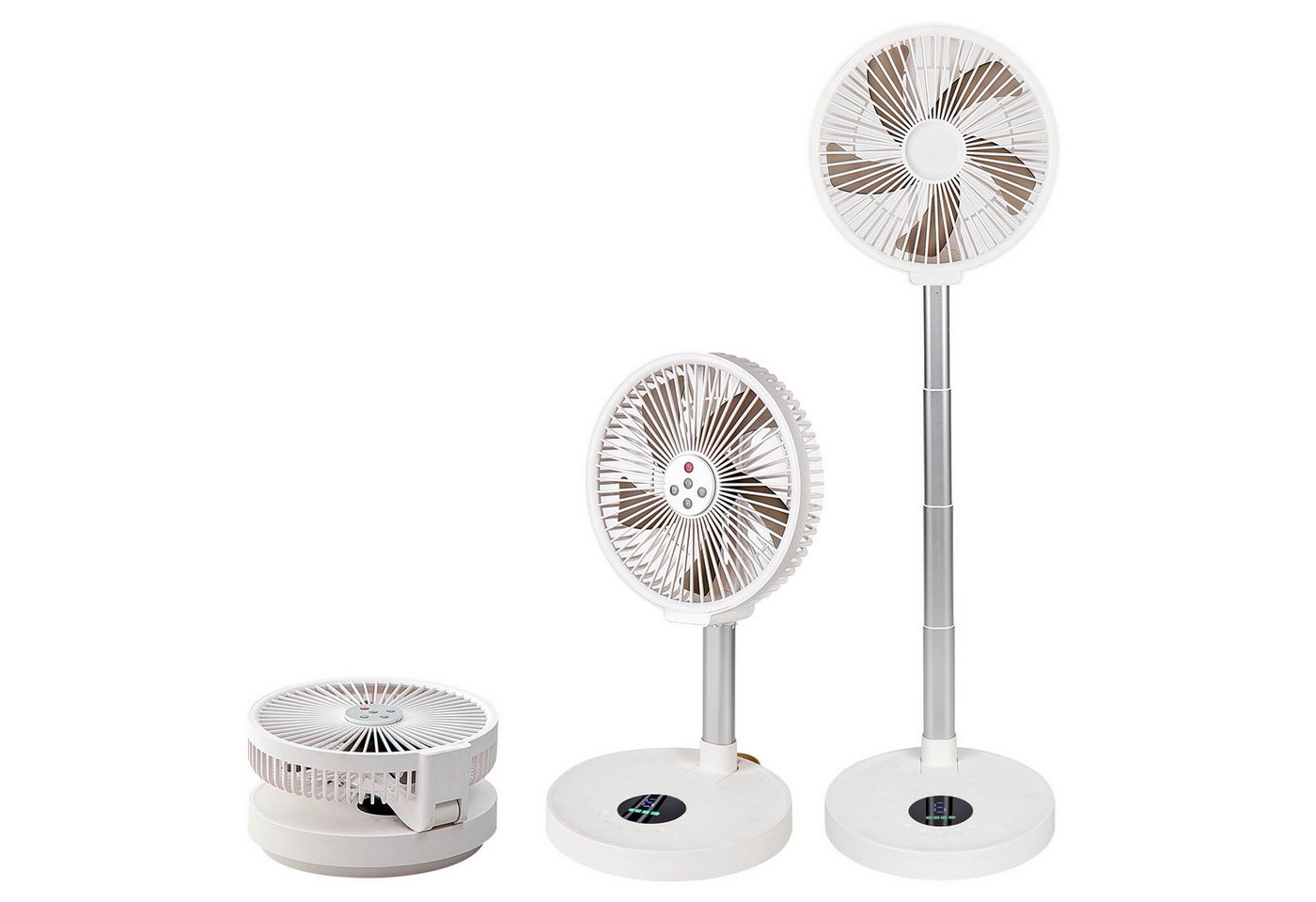 KINSI Akku-Ventilator Faltbarer Ventilator, USB Standventilato, Mobiler Tischventilator, 19 cm Durchmesser, Mit magnetischer Fernbedienung, 4-Stufen-Timer, 6-Stufen-Luftstärke Bild 4