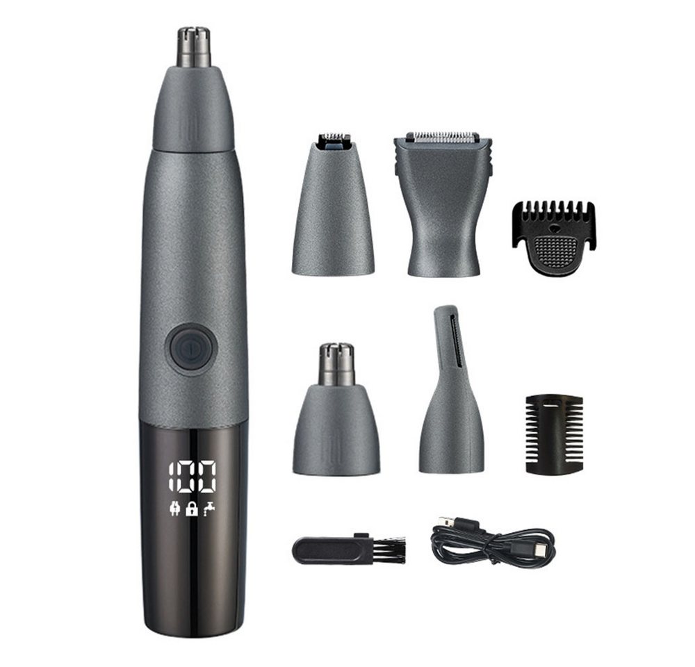 TUWENA Nasen- und Ohrhaartrimmer Nasenhaartrimmer Herren, 4 in 1 Nasenhaarschneider mit LED Anzeige, USB aufladbar Barttrimmer Ohrhaartrimmer Nasentrimmer IPX7 Wasserdicht Bild 5