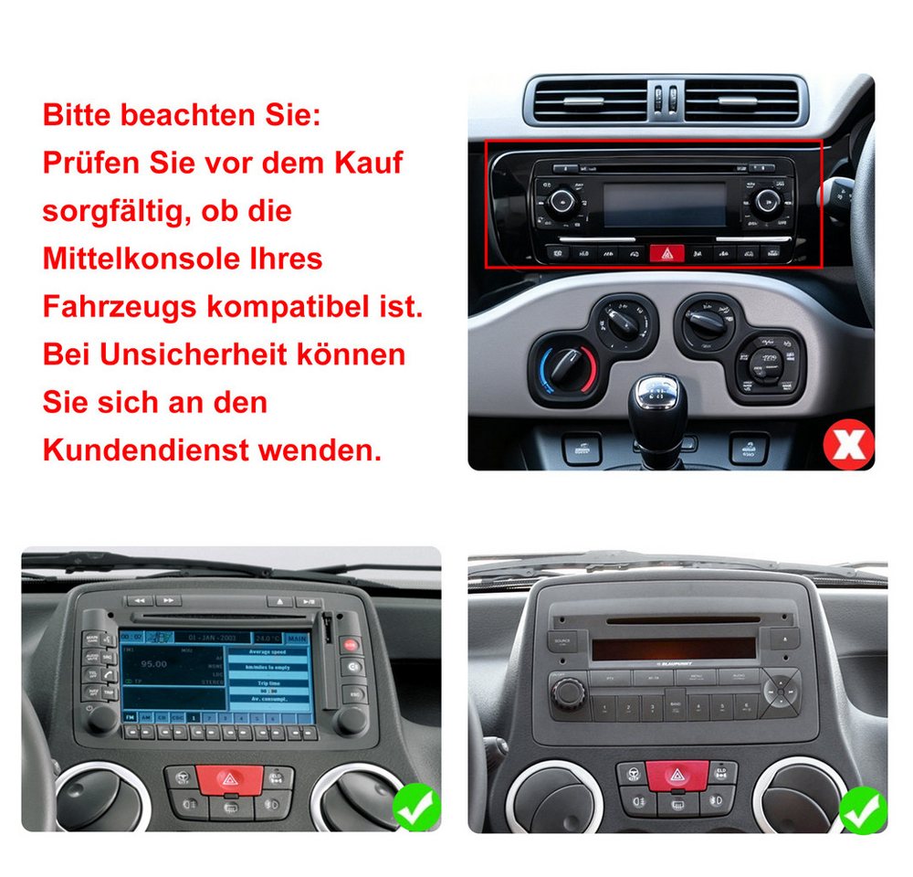 ESSGOO 9" Autoradio Android 15 Carplay GPS NAVI SWC Für Fiat Panda 2003-2012 Autoradio (RDS, 4+64GB(optional), Digitalradio (DAB), FM, BT 4.1, SWC, Carplay Android Auto Bluetooth EQ USB GPS Navi WIFI Touchscreen) Bild 2