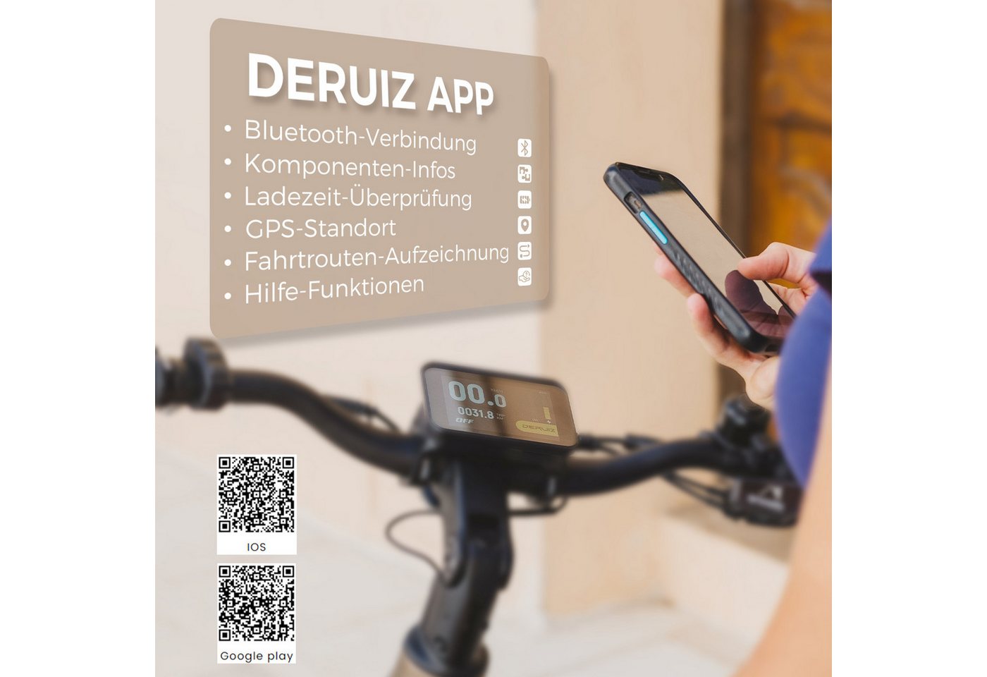 DERUIZ E-Bike Trekkingrad 28 Zoll/29 Zoll, 110Nm, 48V 720Wh, 180km, Riemenantrieb, RH:42/48cm, Nabenschaltung, Mittelmotor, 720 Wh, (Trittfrequenz- und Drehmomentsensor, Lockout-Federgabel, Tiefeinsteiger), Bluetooth+APP, Routenaufzeichnung, 120Lux Licht, Elektrofahrrad Bild 4
