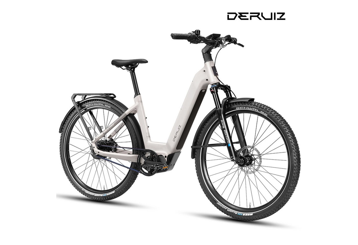 DERUIZ E-Bike Cityrad 28 Zoll/29 Zoll, 110Nm, 48V 720Wh, 180km, Riemenantrieb, RH:42/48cm, Nabenschaltung, Mittelmotor, 720 Wh, (Trittfrequenz- und Drehmomentsensor, Lockout-Federgabel, Tiefeinsteiger), Bluetooth+APP, Routenaufzeichnung, 120Lux Licht, Elektrofahrrad Bild 2