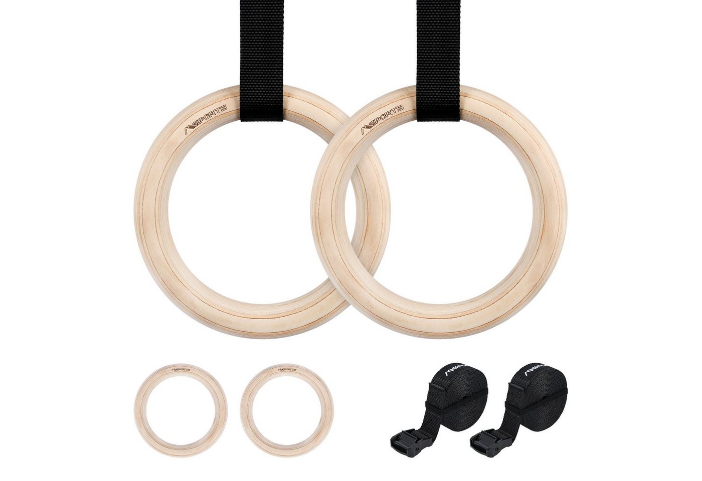MSports® Trainingsring Turnringe Premium Holz Gymnastikringe Ringe Turnen 28mm oder 32mm Bild 2