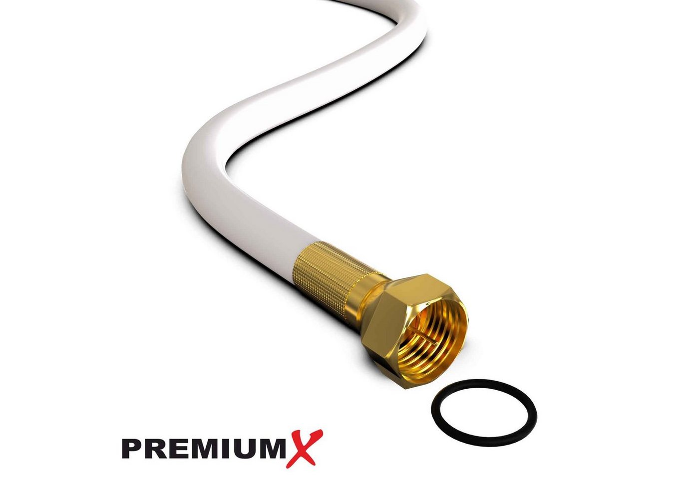 PremiumX 15m BASIC Koaxialkabel 135dB 4-fach SAT Koax Kabel 10x F-Stecker SAT-Kabel Bild 5
