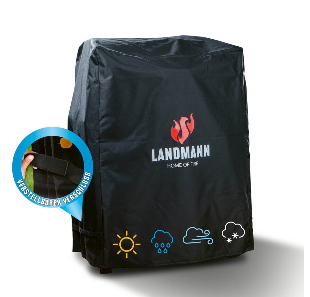LANDMANN Grillabdeckhaube Wetterschutzhaube Premium 60x80x120cm, reißfest, atmungsaktiv, kältebeständig, wasserdicht, kein Ausbleichen Bild 2