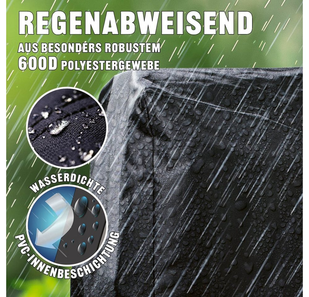 LANDMANN Grillabdeckhaube Wetterschutzhaube Premium 60x80x120cm, reißfest, atmungsaktiv, kältebeständig, wasserdicht, kein Ausbleichen Bild 5