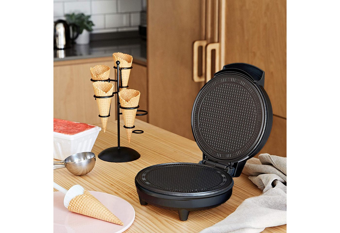 MELISSA Waffeleisen 16310232, 700 W, Antihaftbeschichtung, Kontrollleuchte, Waffelform für perfekte Waffeln Bild 2