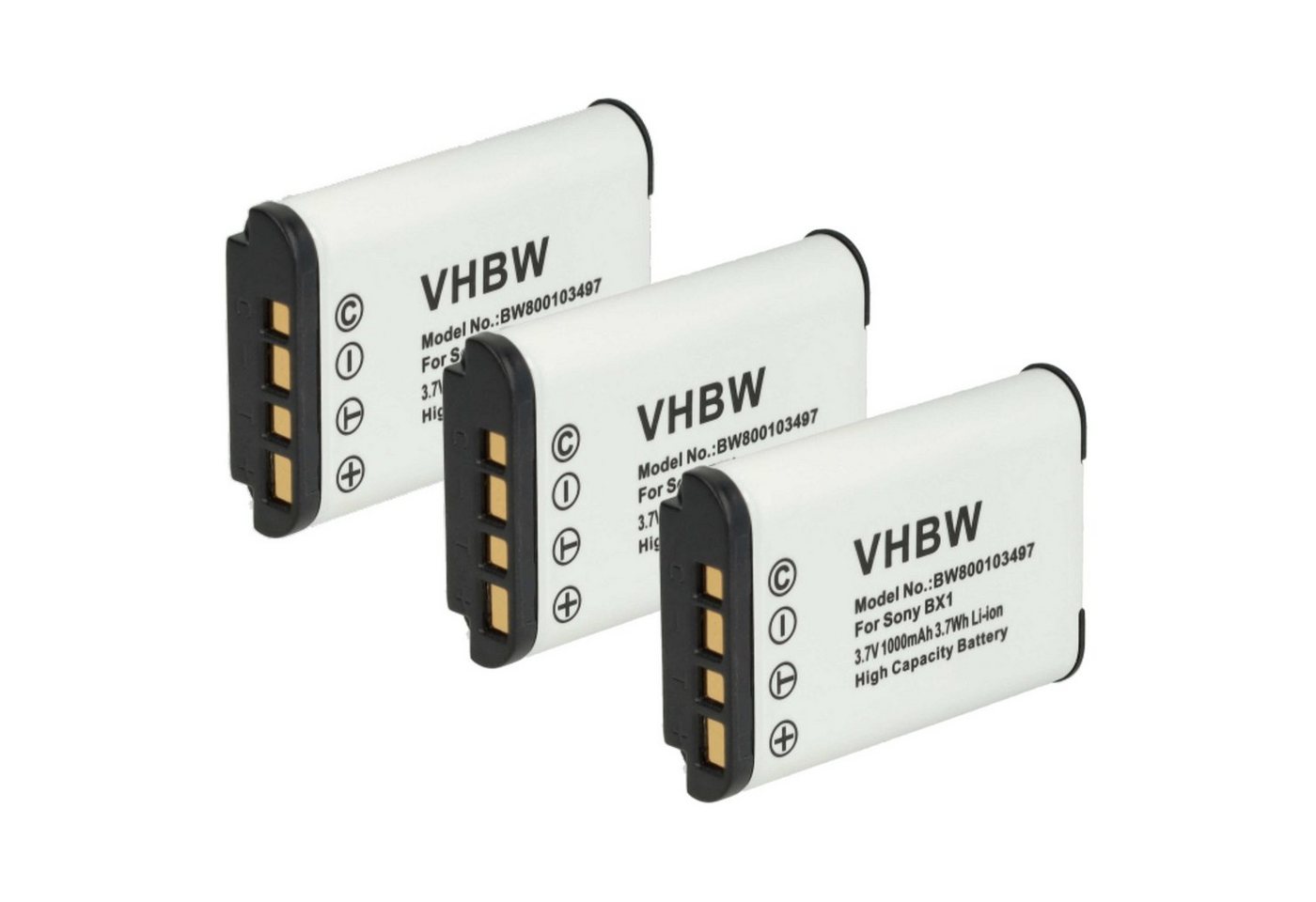 vhbw Akku passend für Sony ZV-1 II, ZV-1A, ZV-1F, ZV-1 Kamera / Foto / Kamera-Akku Akku Li-Ion 1000 mAh (3,6 V, 3 St), Leistungsfähige Austausch-Akkus für Digitalkamera, Spiegelreflexkamera Bild 5