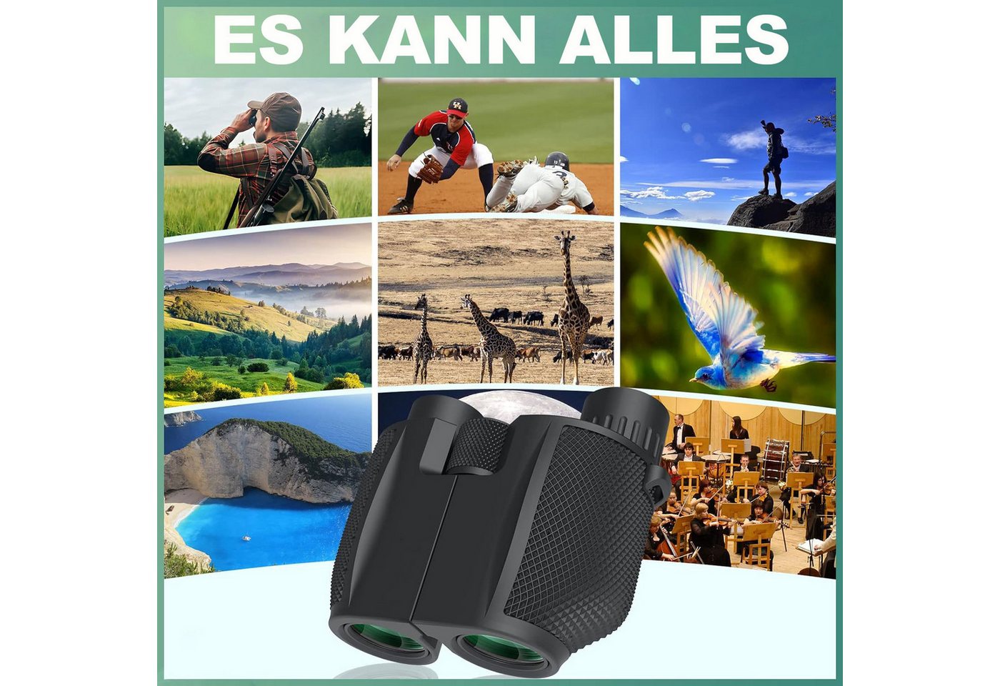 REDOM 10x25 Kompakt Fernglas Faltbares Ferngläser mit Nachtsicht Outdoor Fernglas (Kinder Erwachsene Reisen Wandern Vogelbeobachtung Jagd Konzerte Sport) Bild 3