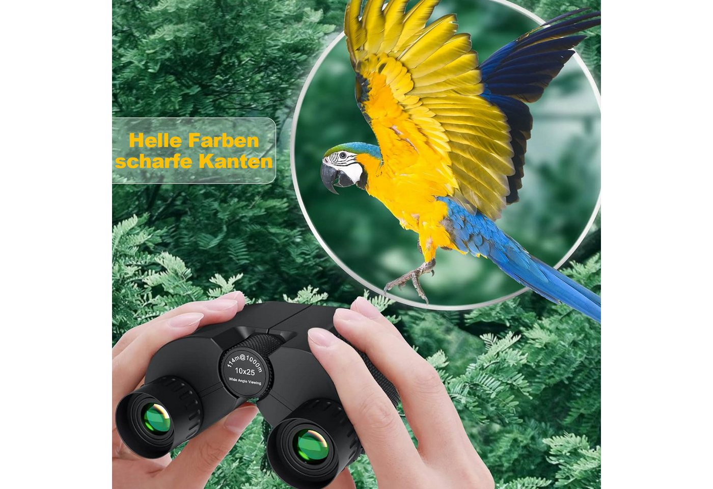 REDOM 10x25 Kompakt Fernglas Faltbares Ferngläser mit Nachtsicht Outdoor Fernglas (Kinder Erwachsene Reisen Wandern Vogelbeobachtung Jagd Konzerte Sport) Bild 4