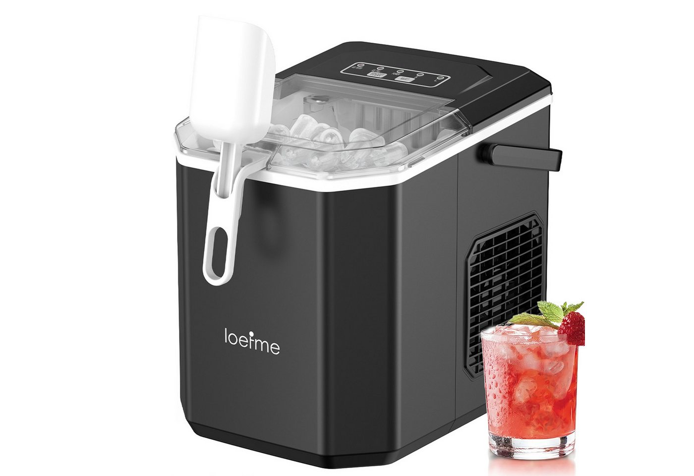 loefme Eiswürfelmaschine 9 Eiswürfel in 6-13 Mins, 1,2L Wassertank, Kompakter Eiswürfelbereiter, 2 Größen, Selbstreinigung & LED-Anzeige Bild 2