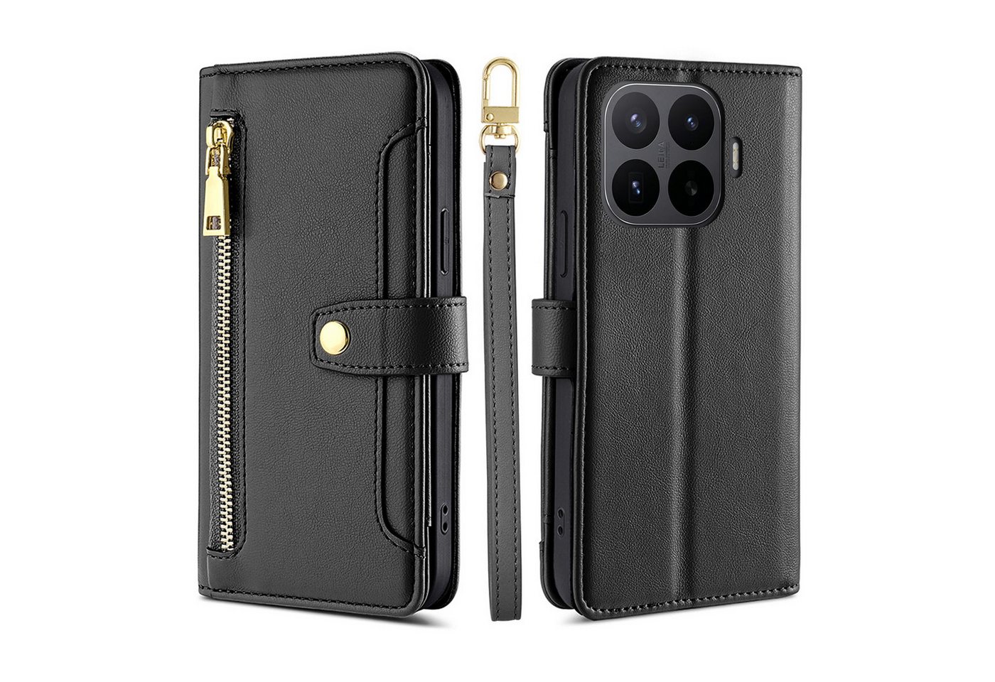 betterfon Handykette mit Portemonnaie für Xiaomi 17T Pro -Handykette 5 Kartenfächer Schwarz, 5 Kartenfächer + verstellbare Kette & Standfunktion mit TPU-Schutz Bild 3